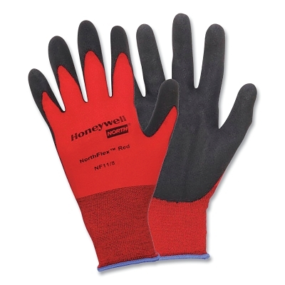 NORTHFLEX RED NYLON/FOAMPVC GLOVE 8M 15 GAUGE